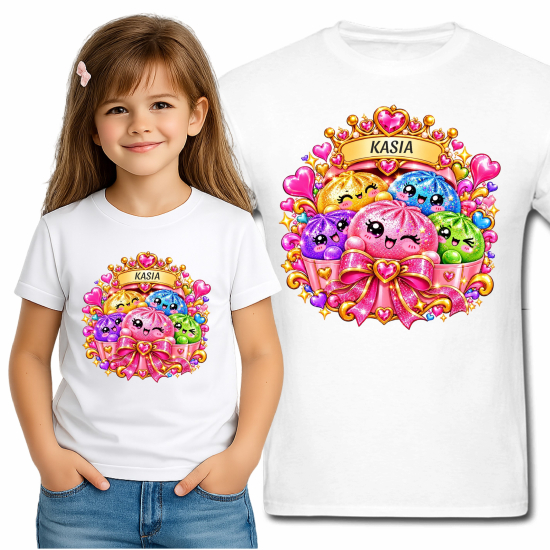 Koszulka ZESTAW GNIOTKÓW Złoty GNIOTEK squishy personalizowana Z NAPISEM imieniem MG57